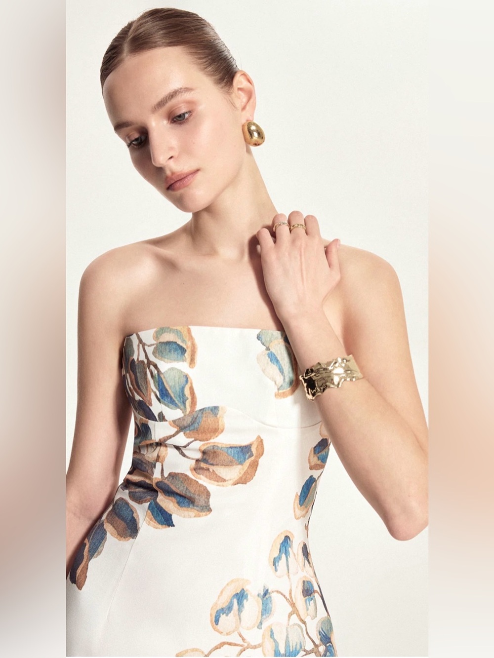 Commense Strapless Dress with Floral Print - XS - Picture 4 of 6